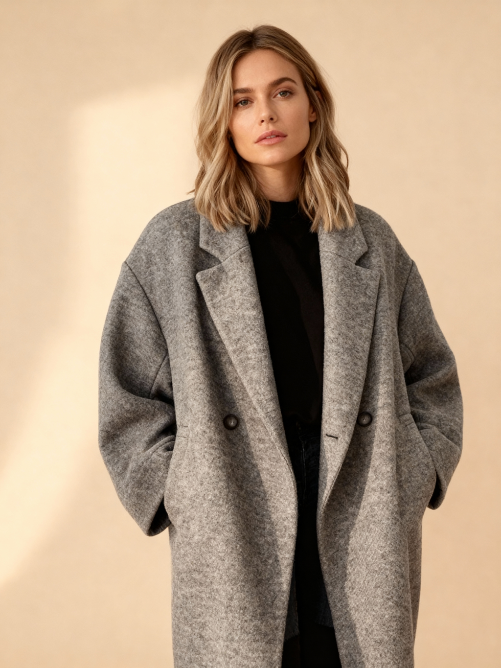 Harper Classic Winter Overcoat fabric detail
