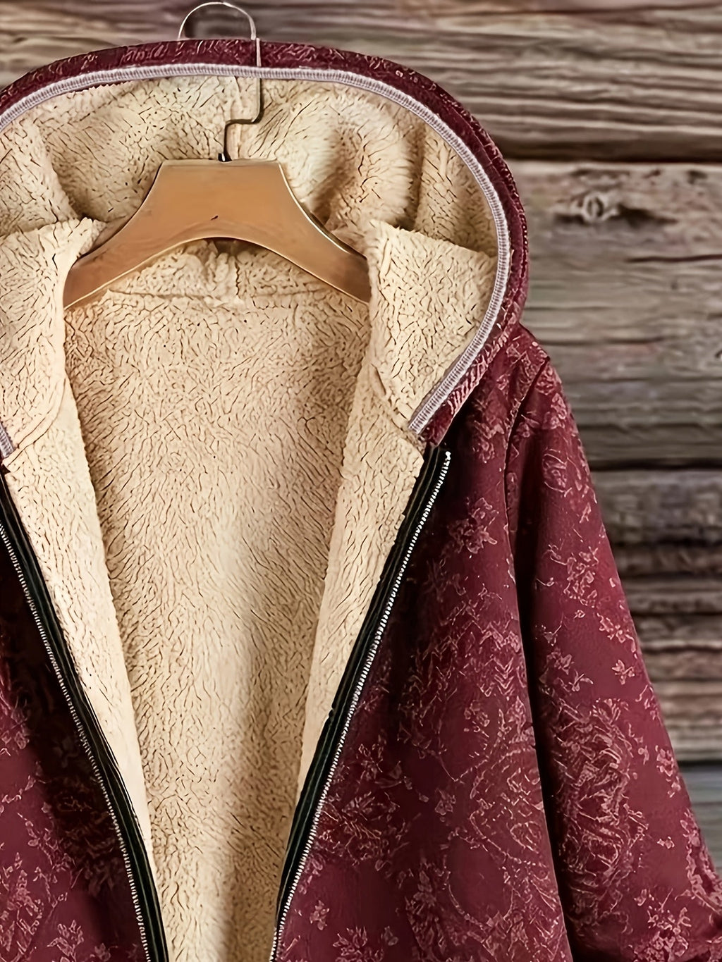 Rosemary Fleece-Lined Floral Hooded Coat