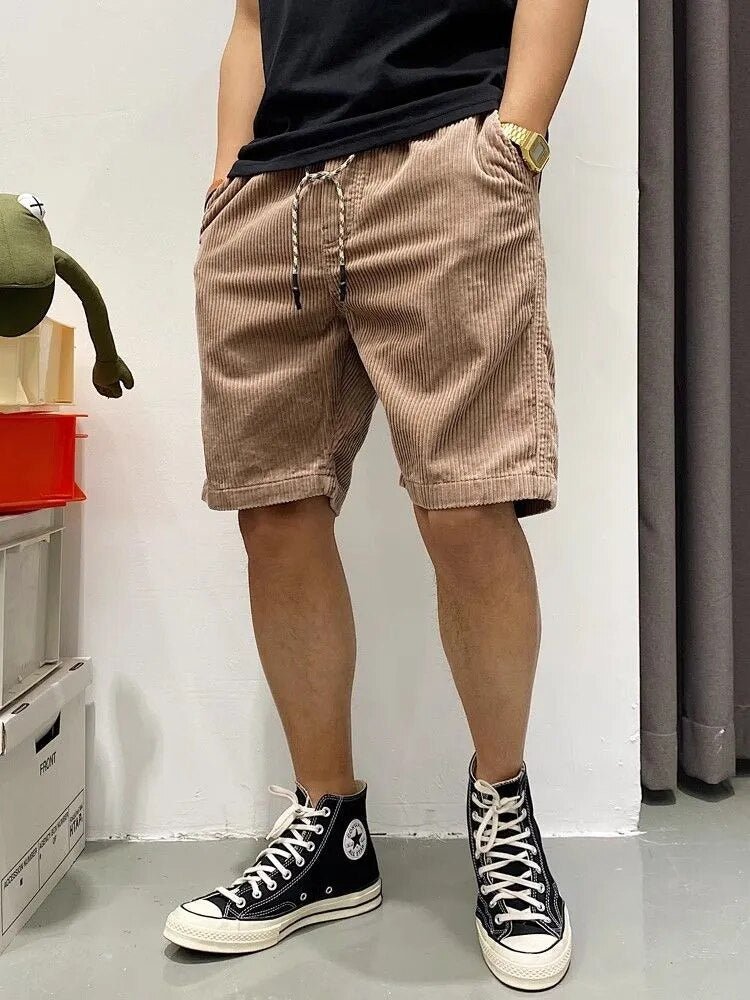 Ava Men's Beach Shorts | Adjustable Drawstring, Lightweight Corduroy 0