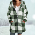 Ava Women's Hooded Jacket | Plush Checked Design 0
