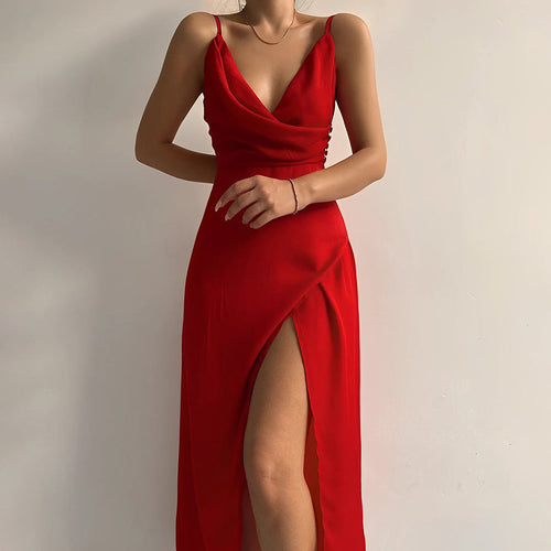 Ava Women's Maxi Dress | Elegant Polyester with High Slit 1