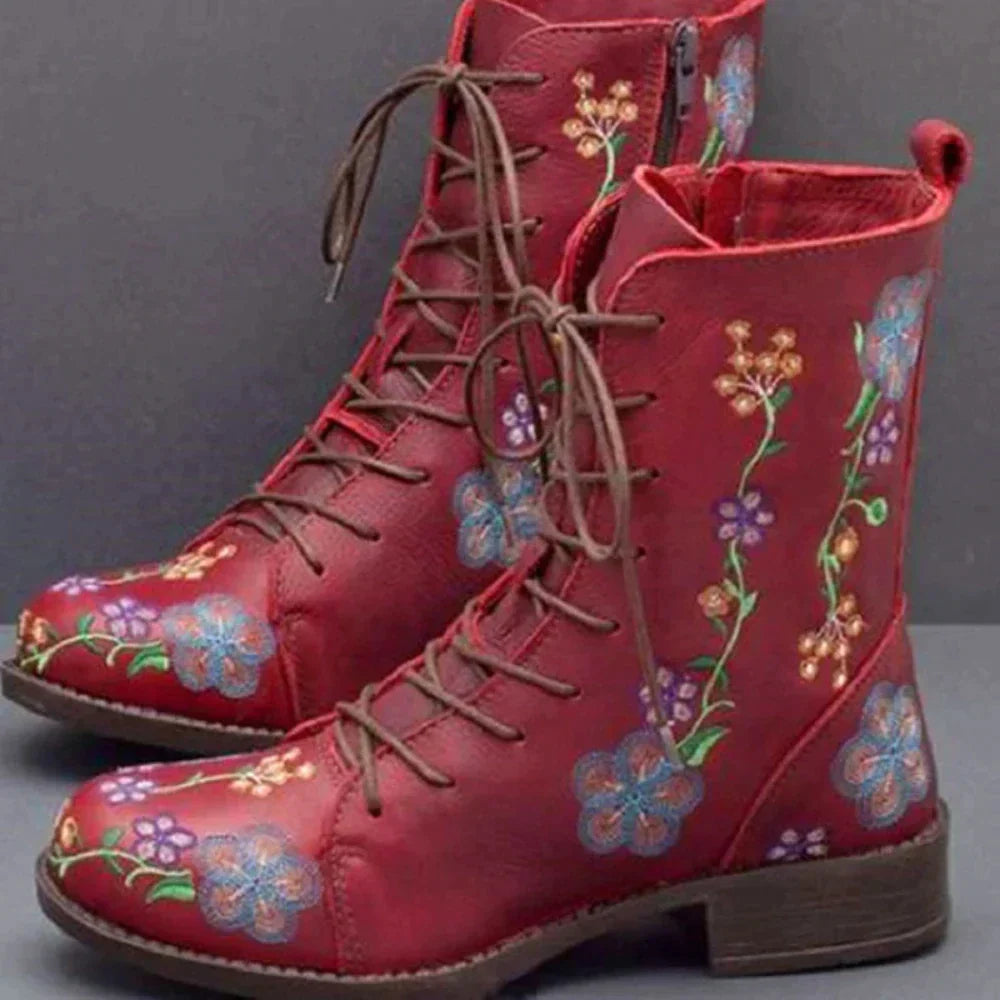 Ava Women's Retro Boots | Ethnic Embroidery, Stylish Comfort 1