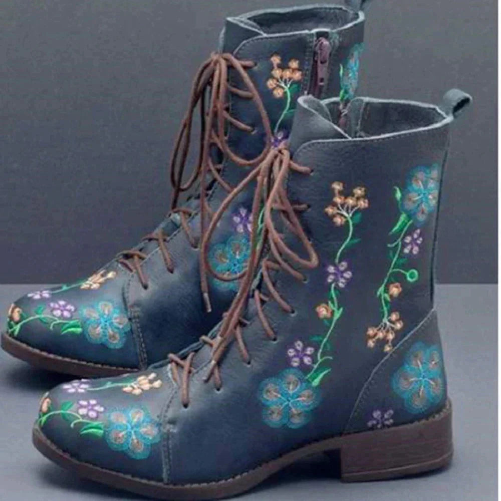 Ava Women's Retro Boots | Ethnic Embroidery, Stylish Comfort 3