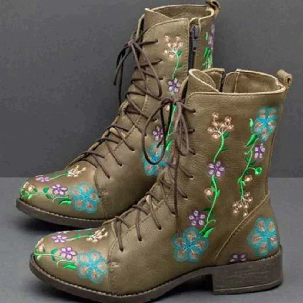 Ava Women's Retro Boots | Ethnic Embroidery, Stylish Comfort 4