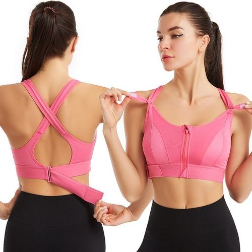 Ava Women's Sports Bra | Adjustable Fit, Front Zip 0