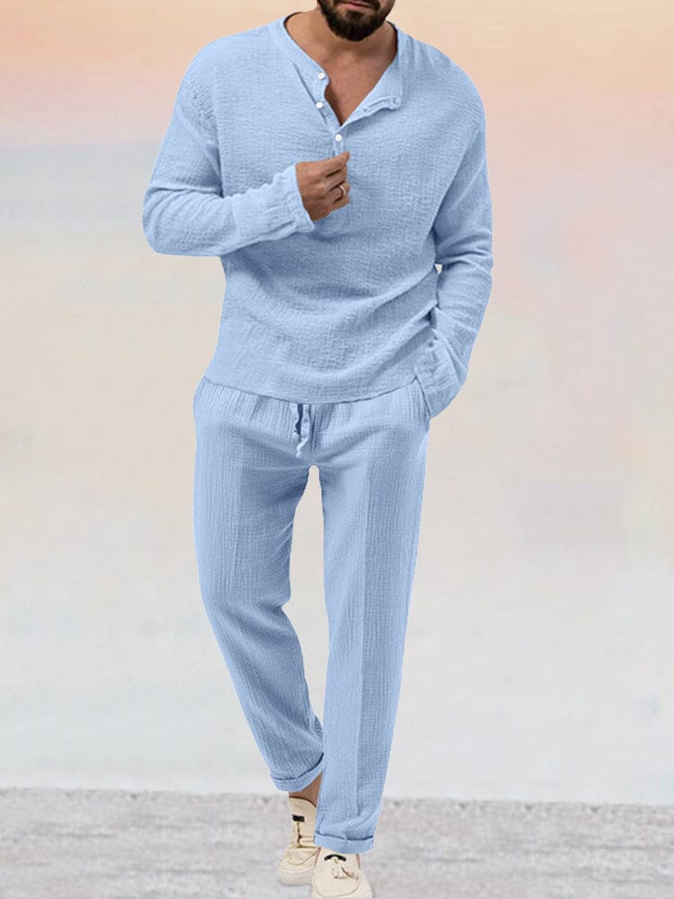 Avery Men's Casual Set | Breathable Cotton Linen 4