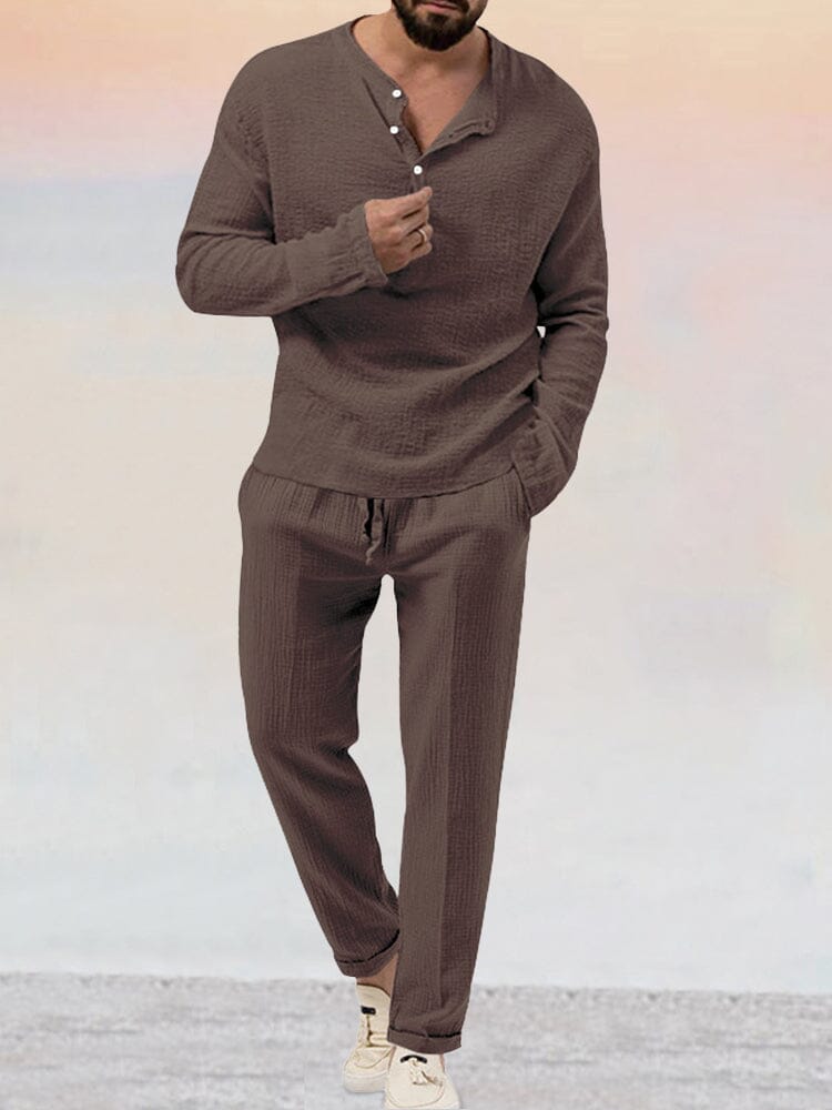 Avery Men's Casual Set | Breathable Cotton Linen 5