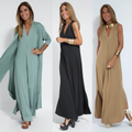 Ayla Women's Dress Set | Elegant Long Dress with Matching Vest 0