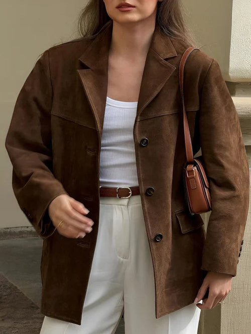 Bari Women's Blazer | Fine Suede, Elegant Casual Style 1