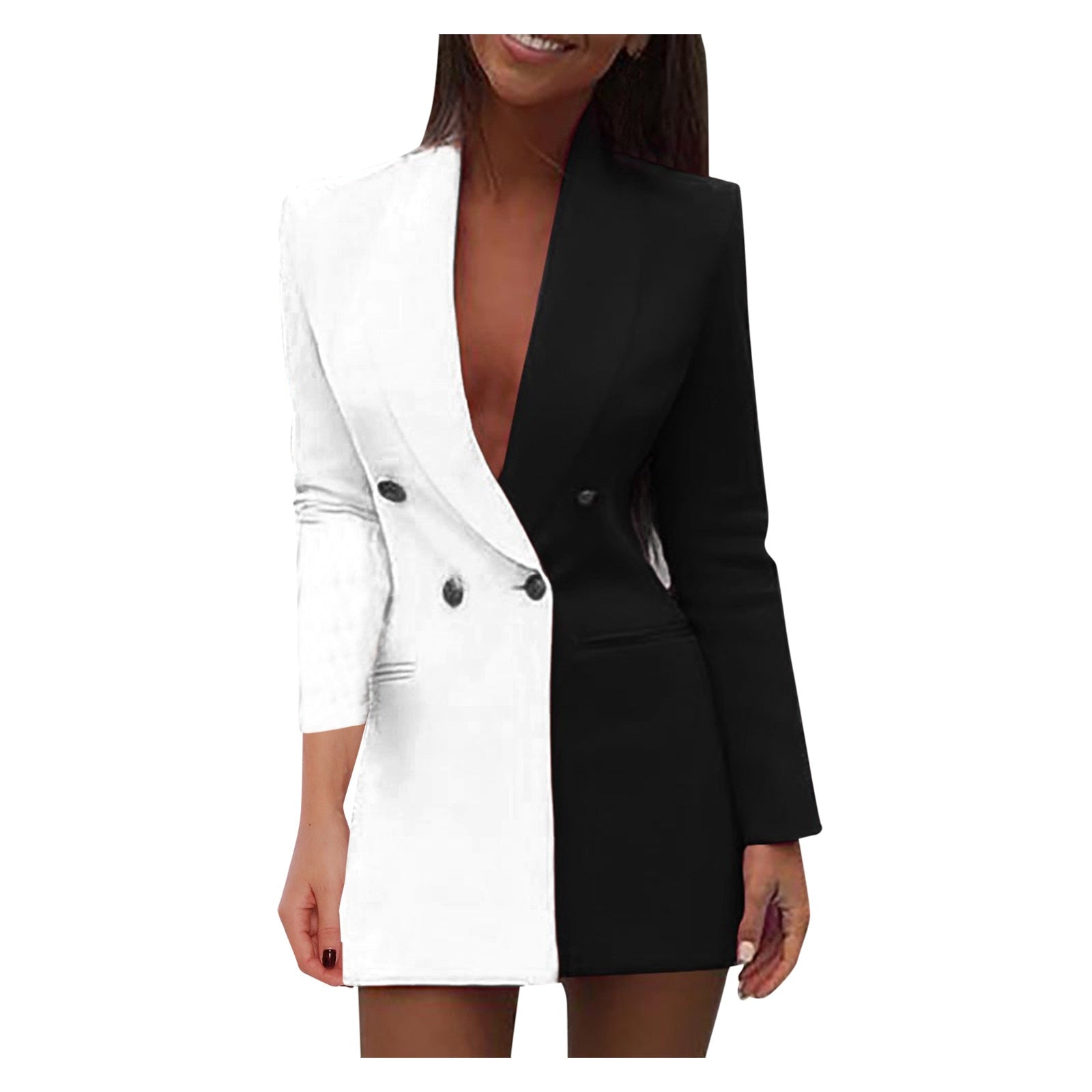 Bella Women's Blazer Dress | Trendy Two-Tone Design 2