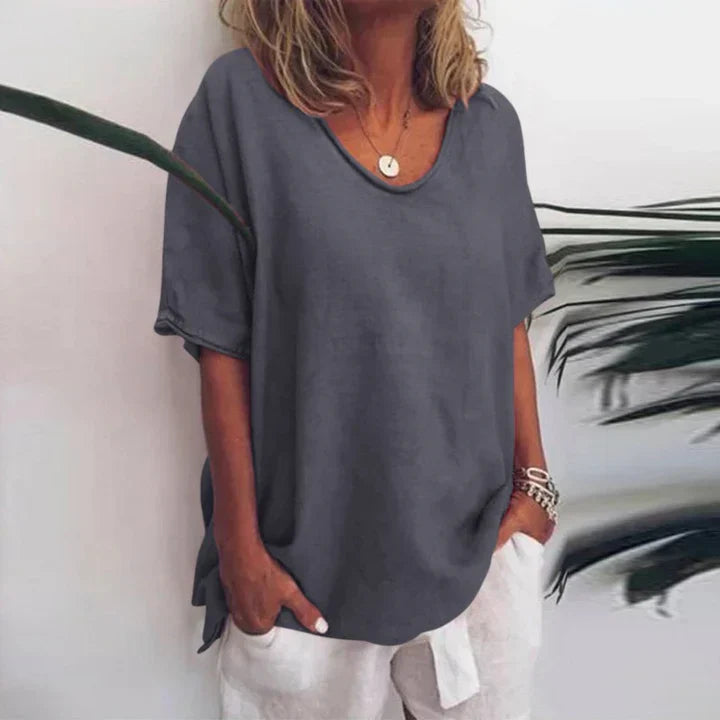 Bella Women's Plus Size Blouse | Breathable V-Neck, Summer Chic 0