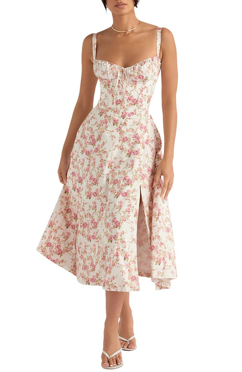 Bella Women's Sundress | Floral Print, Bustier Design 1