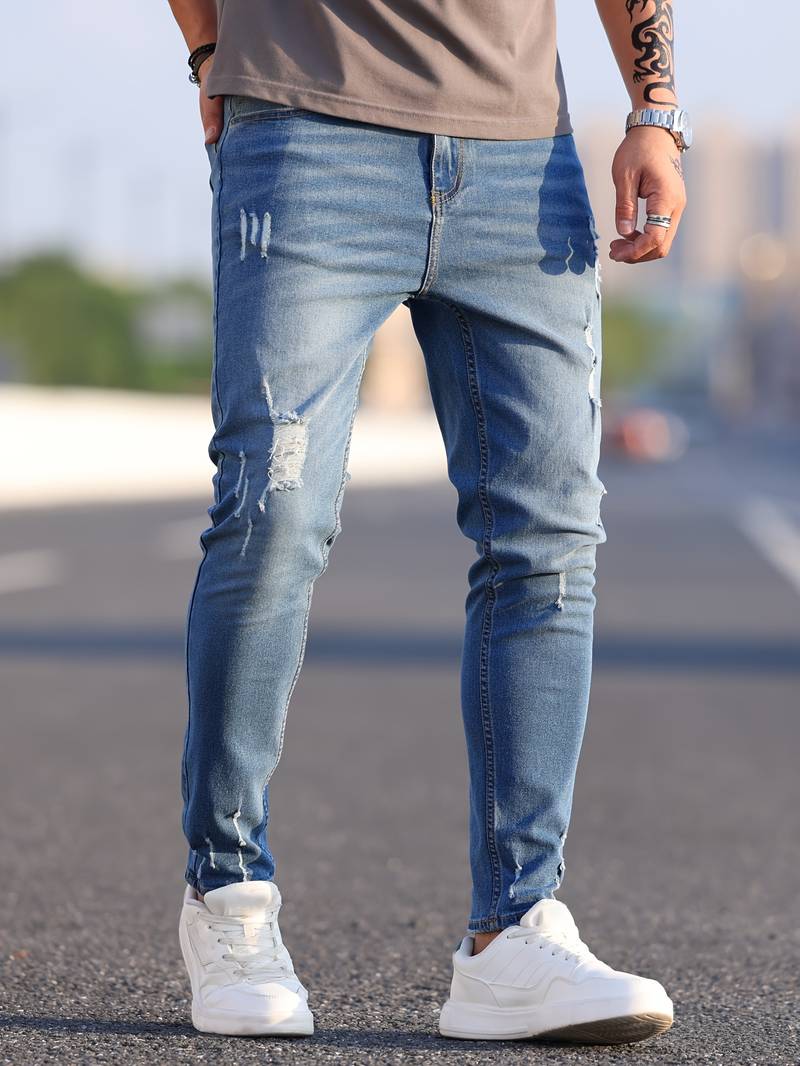 Bennett Men's Ripped Jeans | High-Quality Denim, Casual Chic 14