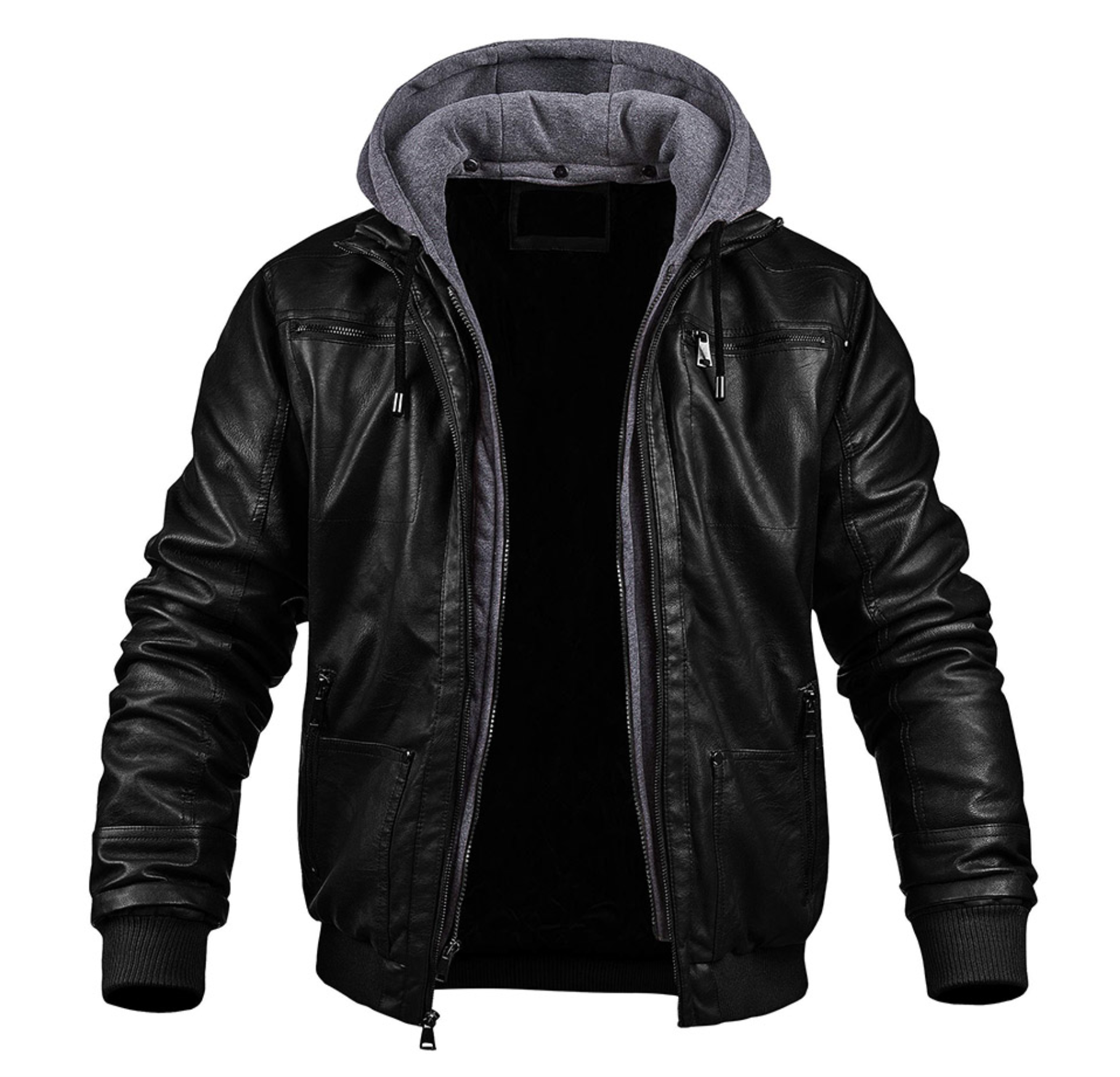 Benson Men's Jacket | Premium Leather Winter Coat with Hood 0