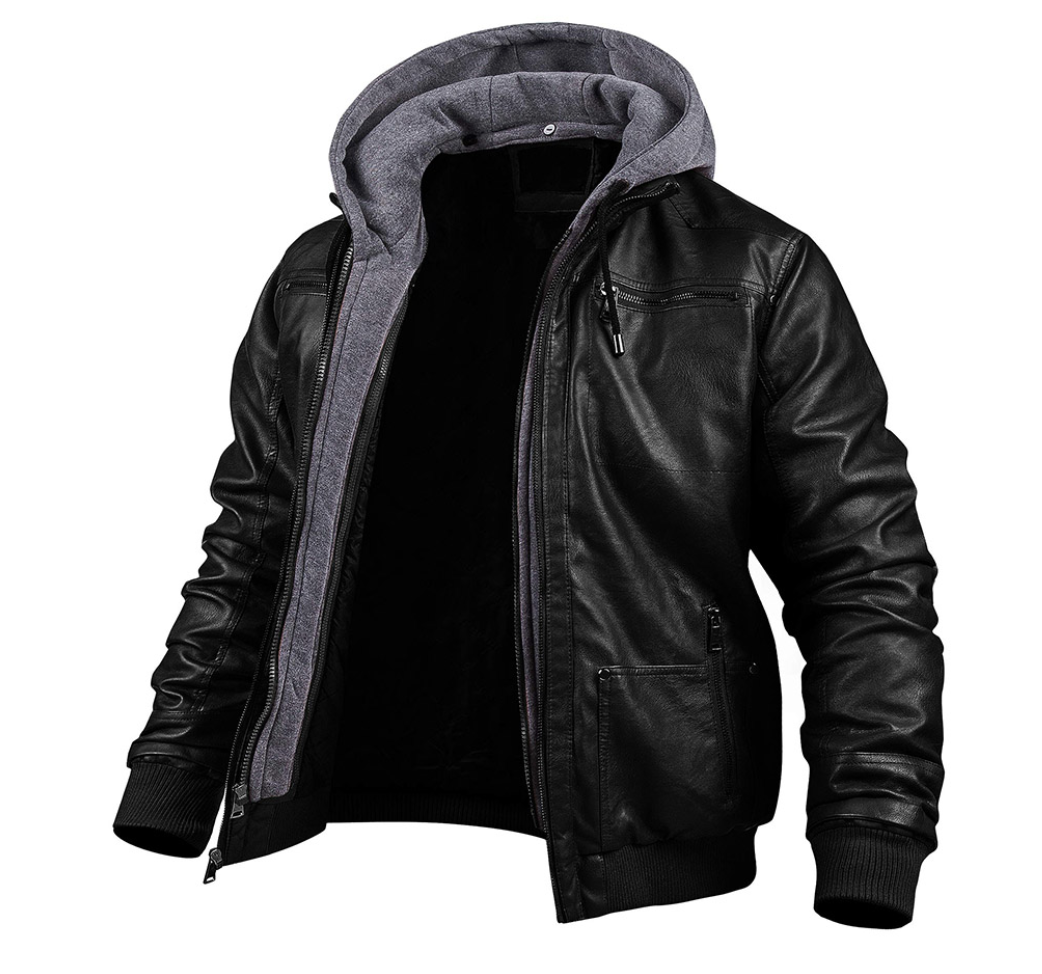 Benson Men's Jacket | Premium Leather Winter Coat with Hood 1