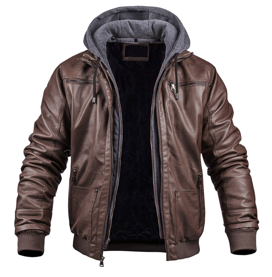Benson Men's Jacket | Premium Leather Winter Coat with Hood 3