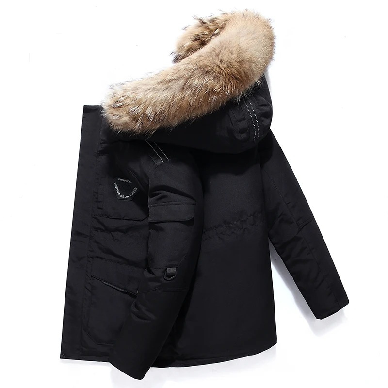 Bergtop Men's Parka Jacket | Removable Fur Collar, Windproof Winter Wear 4