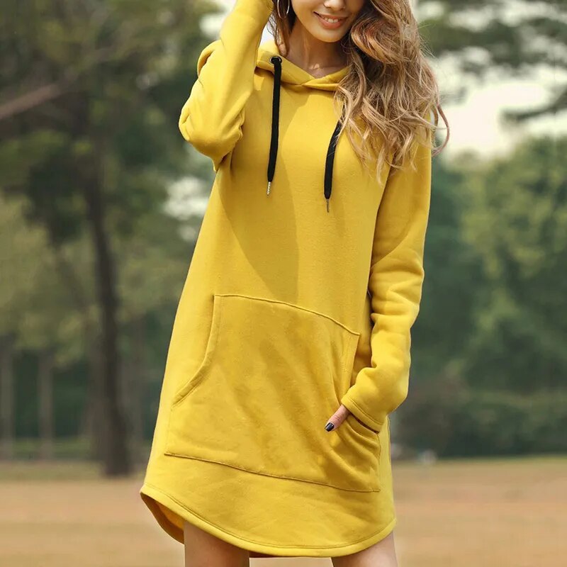 Beverly Women's Hooded Sweatshirt Dress | Cozy Polyester-Cotton Blend 3
