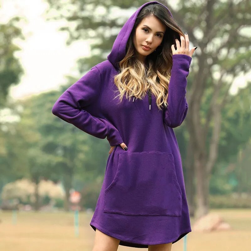 Beverly Women's Hooded Sweatshirt Dress | Cozy Polyester-Cotton Blend 5
