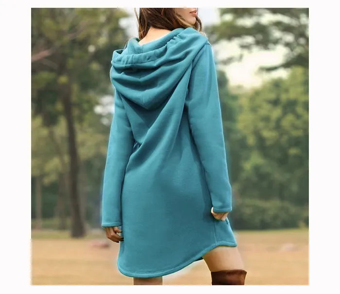 Beverly Women's Hooded Sweatshirt Dress | Cozy Polyester-Cotton Blend 8
