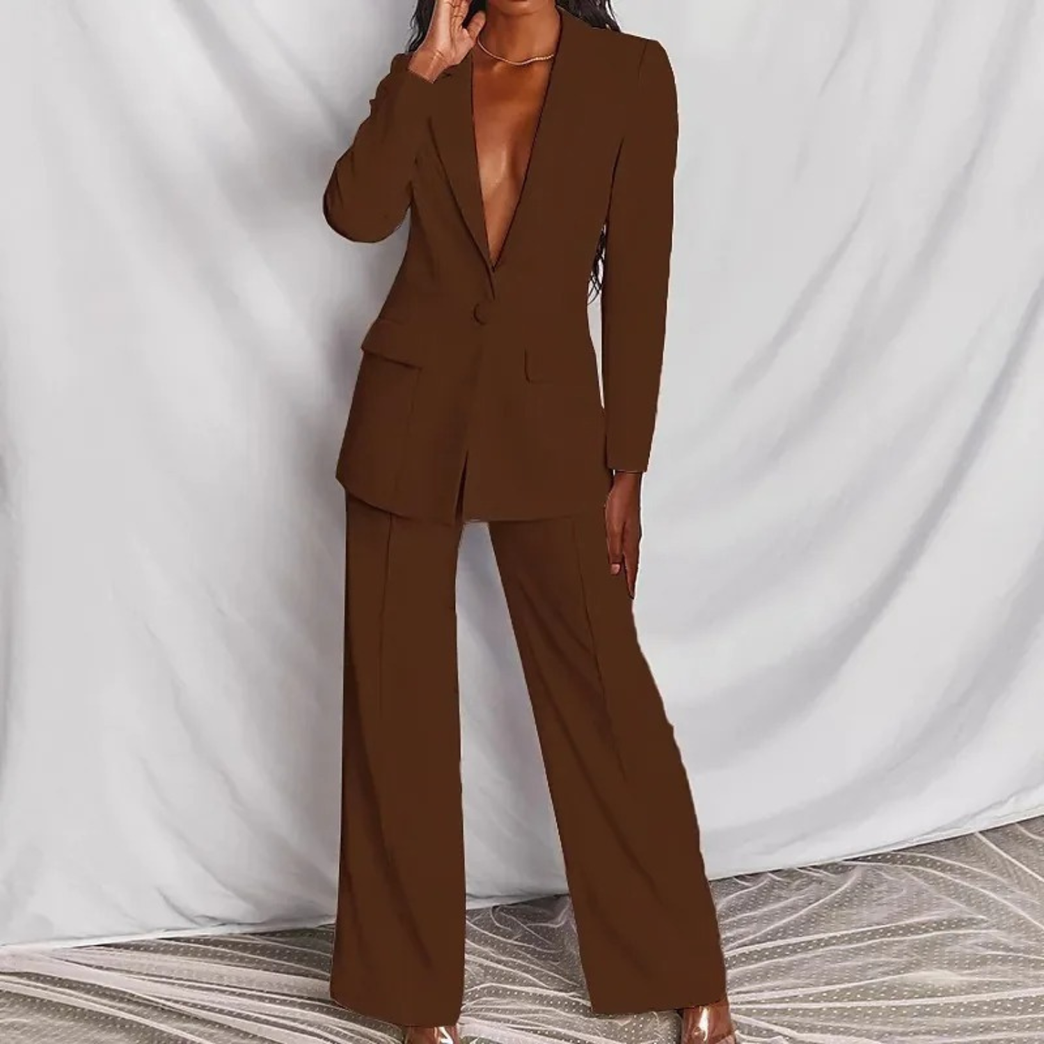 Bina Women's Blazer and Pants Set | Elegant Chic Design 5