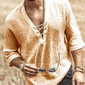Breezy Men's Boho Beach Shirt | Airy Fabric, 3/4 Sleeves 0