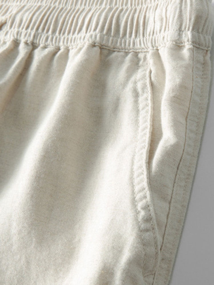 Breezy Men's Summer Set | Short Sleeve Blouse & Linen Trousers 4