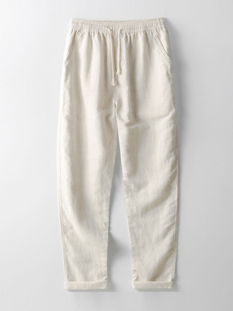 Breezy Men's Summer Set | Short Sleeve Blouse & Linen Trousers 6
