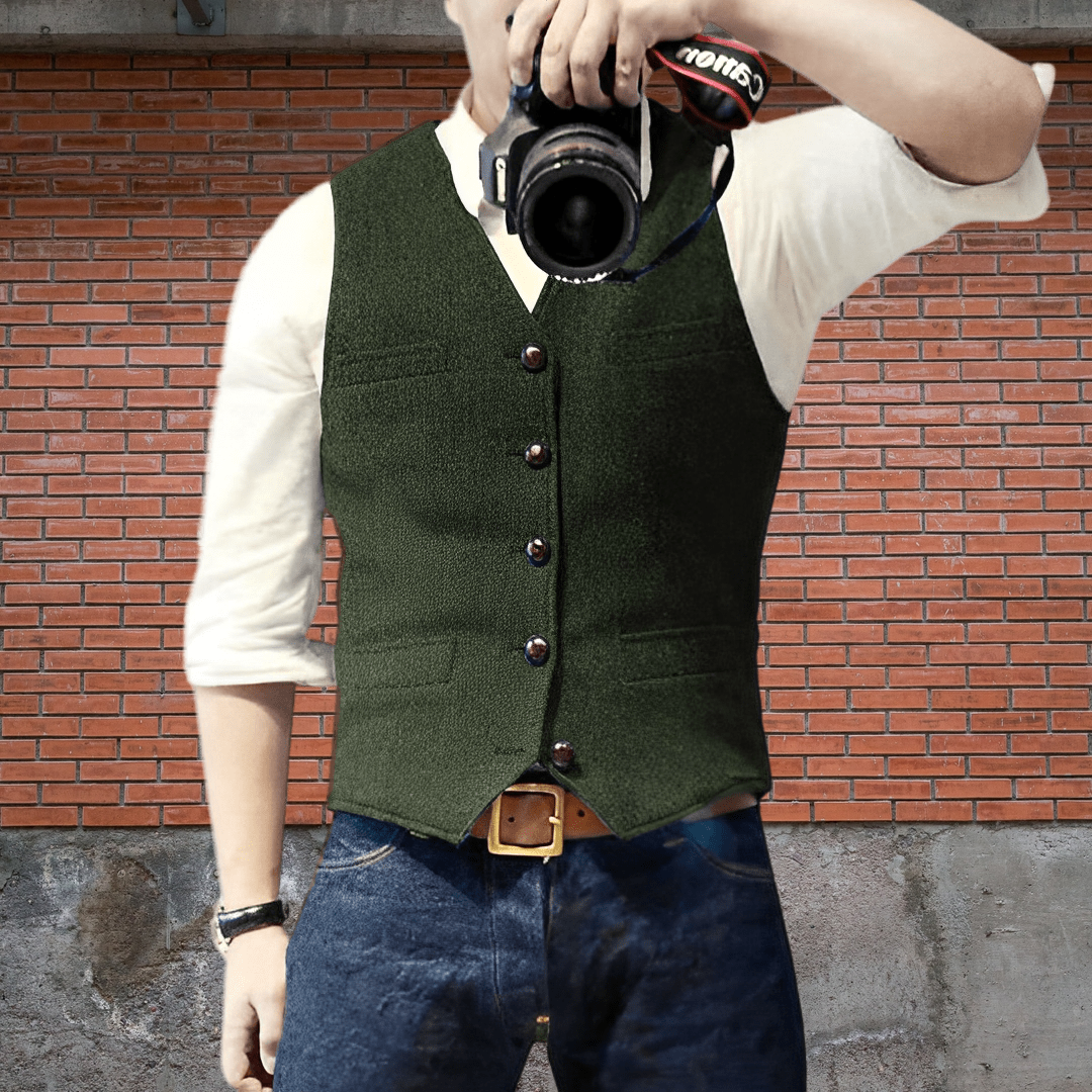 Cade Men's Vest | Soft Wool, Elegant Design 4