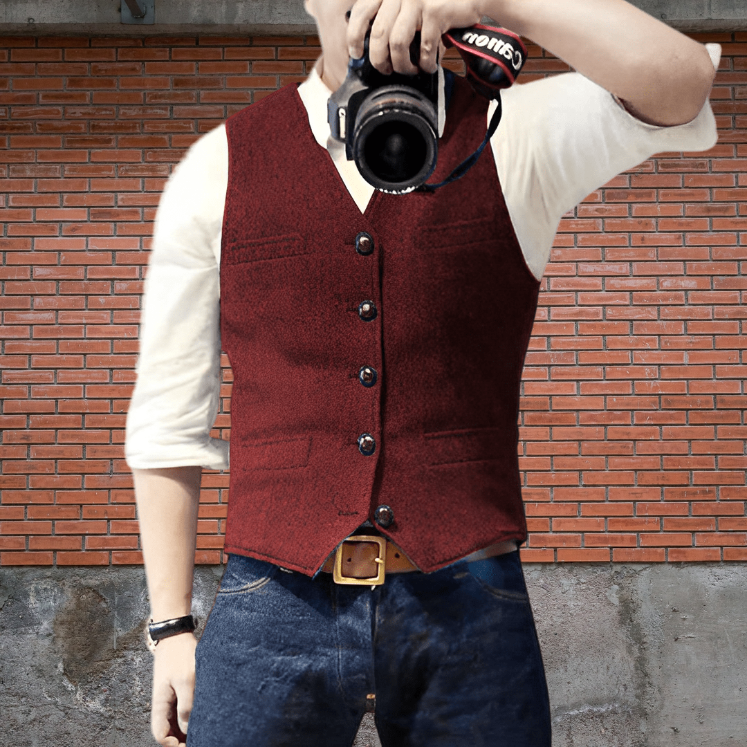Cade Men's Vest | Soft Wool, Elegant Design 7