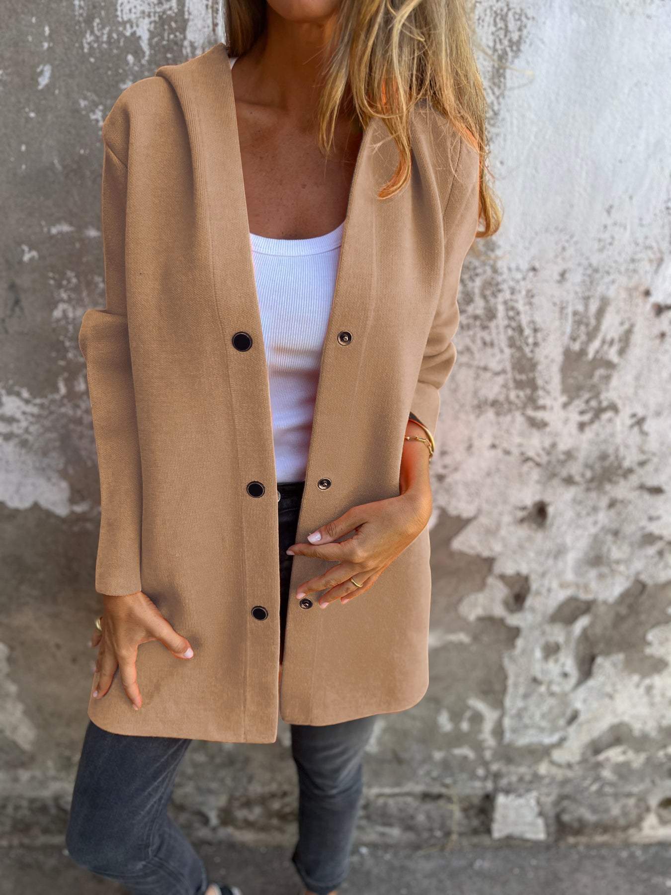Cali Women's Blazer | Casual Cotton with Hood, Flattering Fit 10