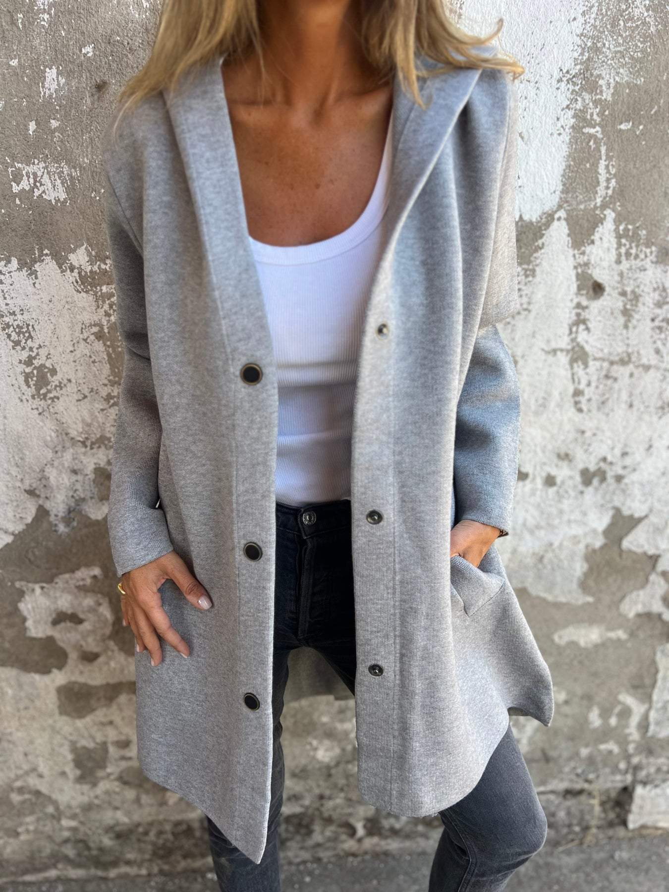 Cali Women's Blazer | Casual Cotton with Hood, Flattering Fit 2
