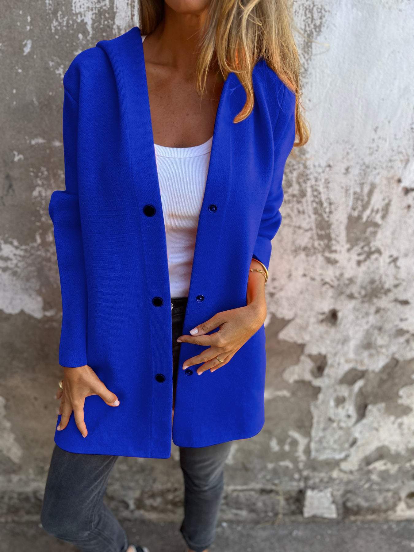 Cali Women's Blazer | Casual Cotton with Hood, Flattering Fit 9