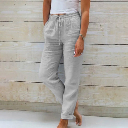 Cali Women's Casual Trousers | Cotton Linen Blend, Straight Cut 1