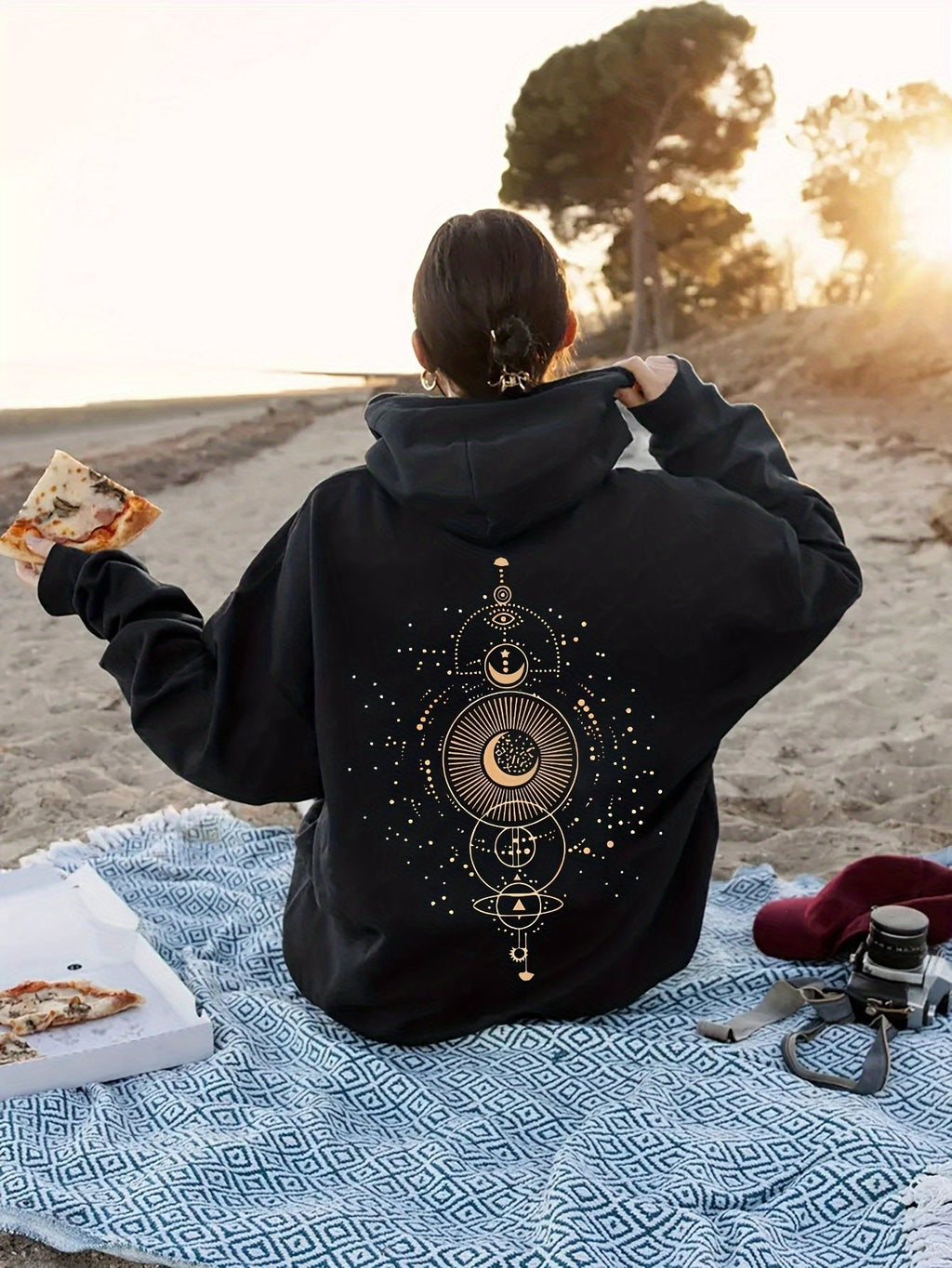Cali Women's Pullover Hoodie | Unique Back Print, Casual Style 0