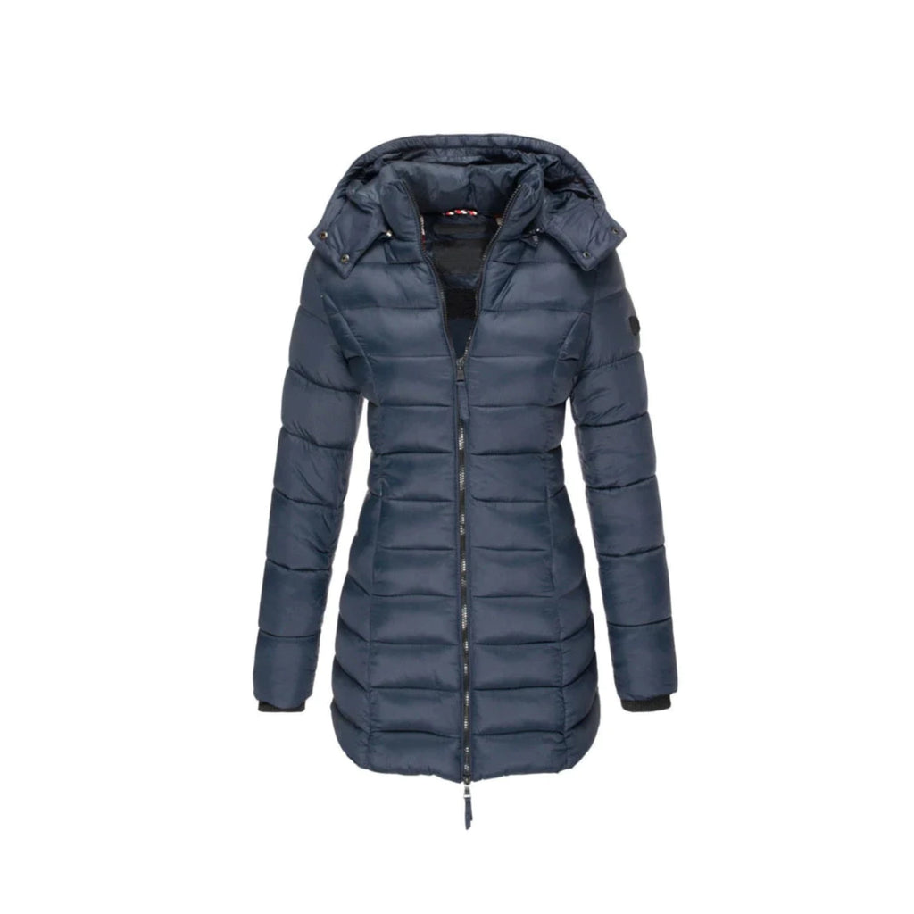 Cali Women's Winter Coat | Elegant Long Design, Faux Fur Collar 3
