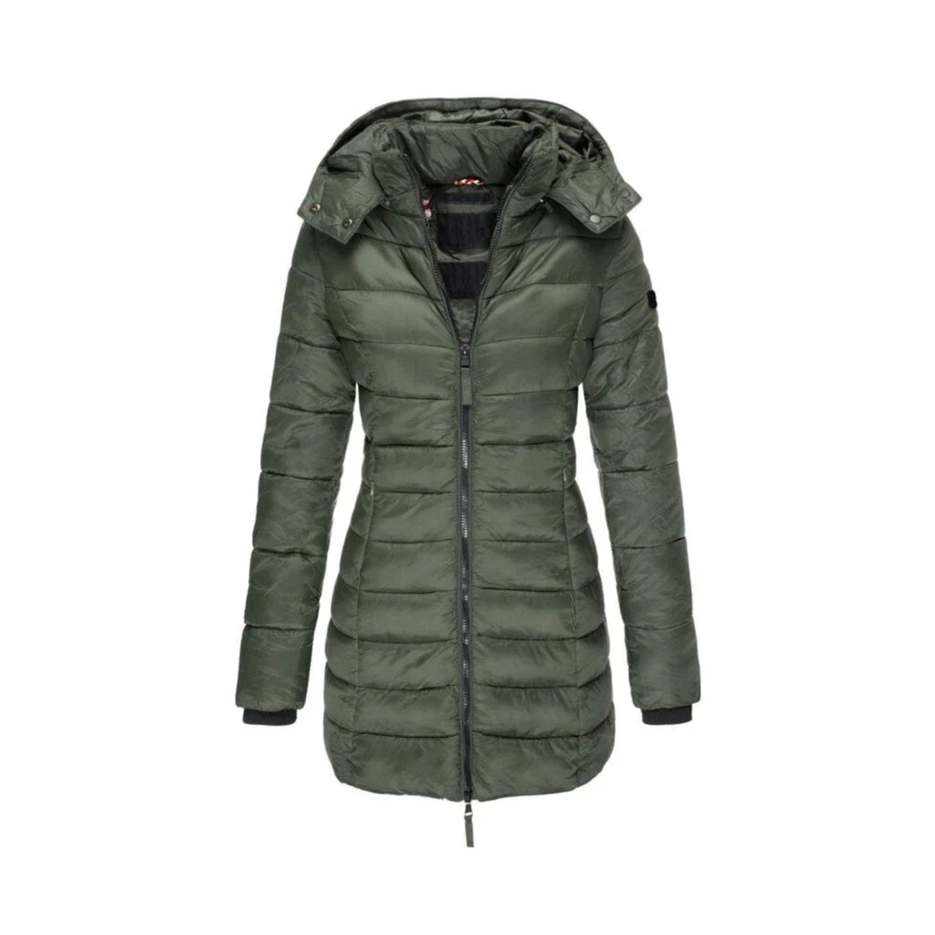 Cali Women's Winter Coat | Elegant Long Design, Faux Fur Collar 4