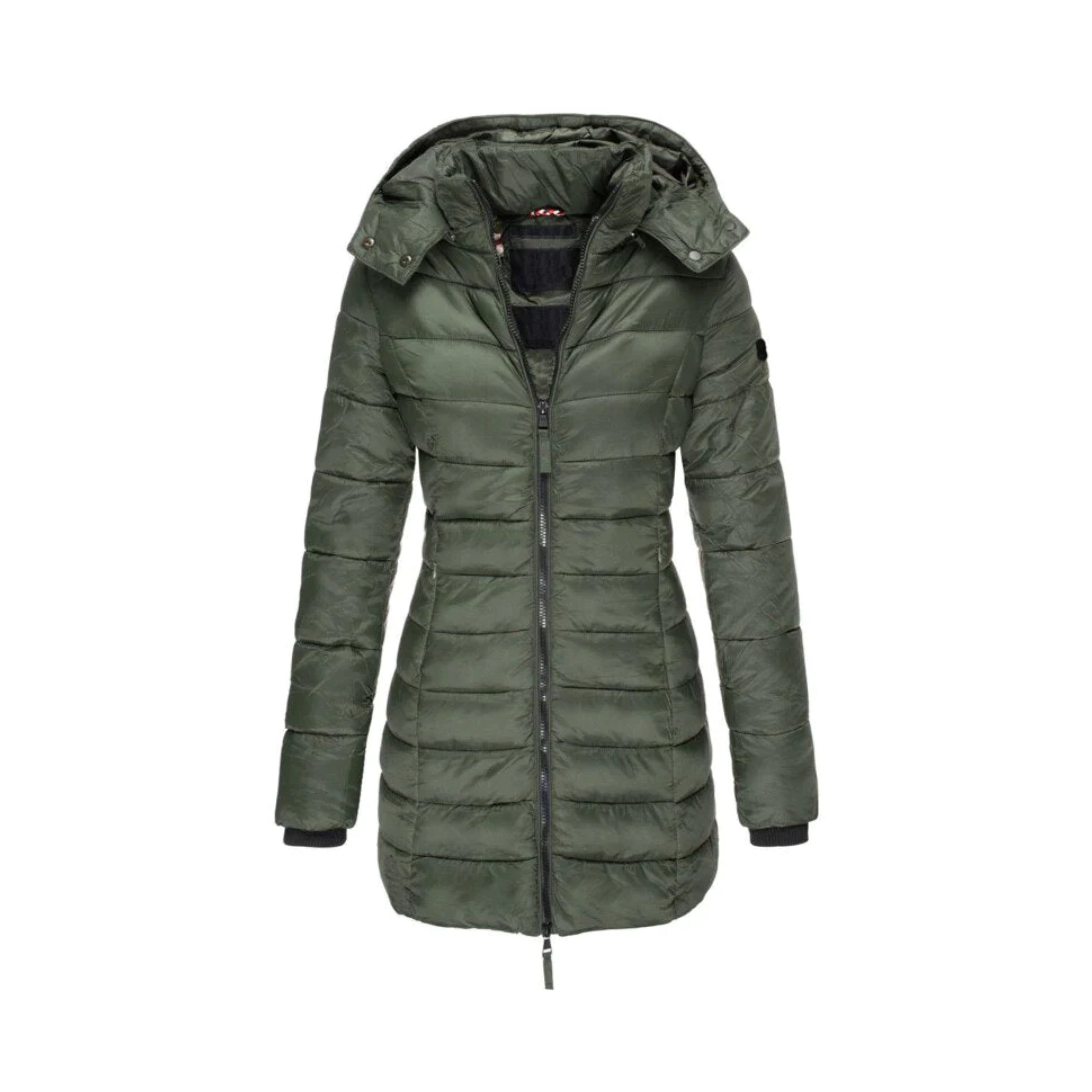 Cali Women's Winter Coat | Elegant Long Design, Faux Fur Collar 4