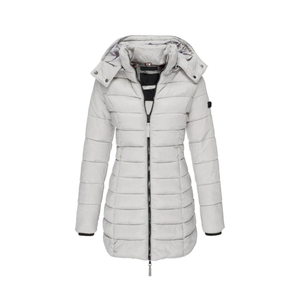 Cali Women's Winter Coat | Elegant Long Design, Faux Fur Collar 5