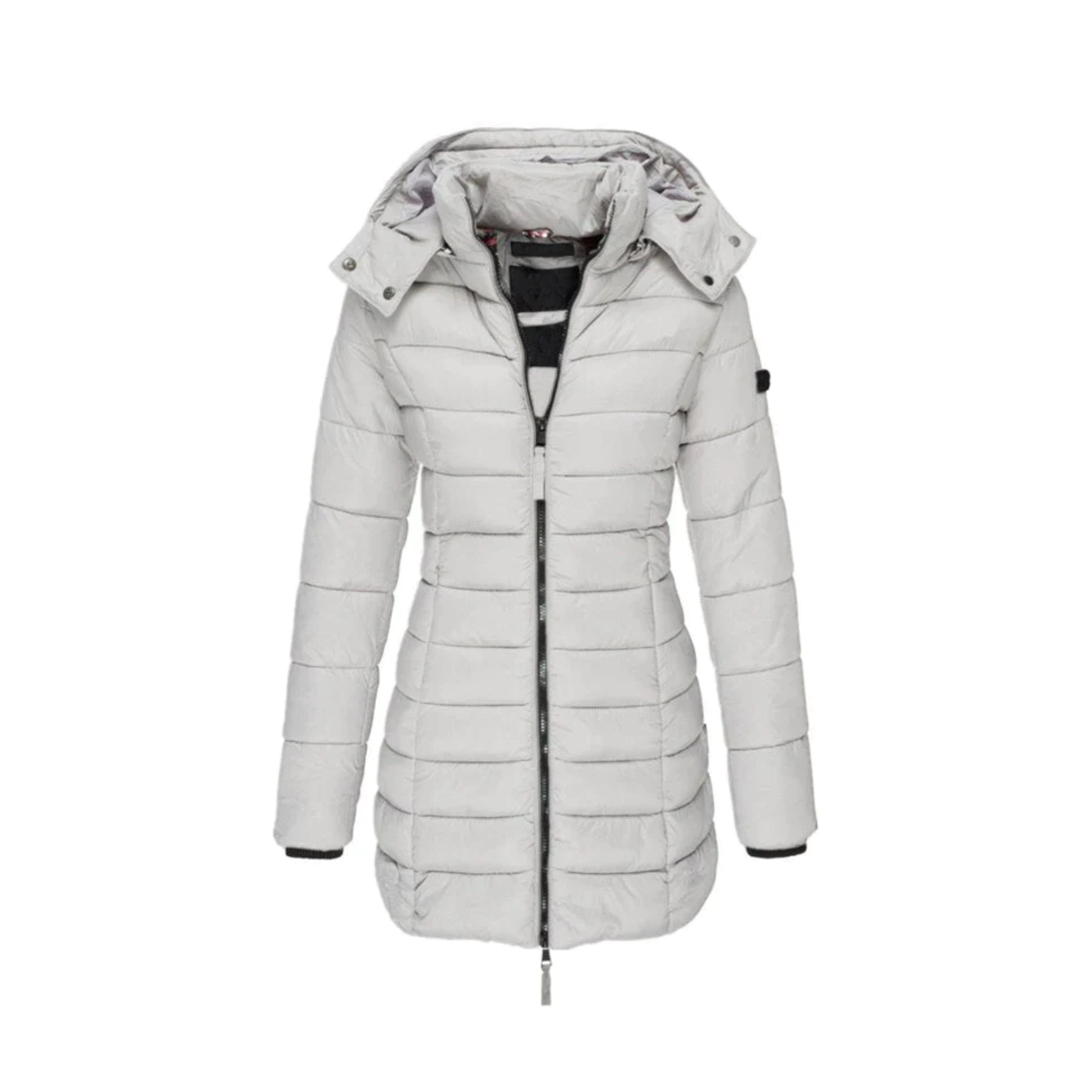 Cali Women's Winter Coat | Elegant Long Design, Faux Fur Collar 5