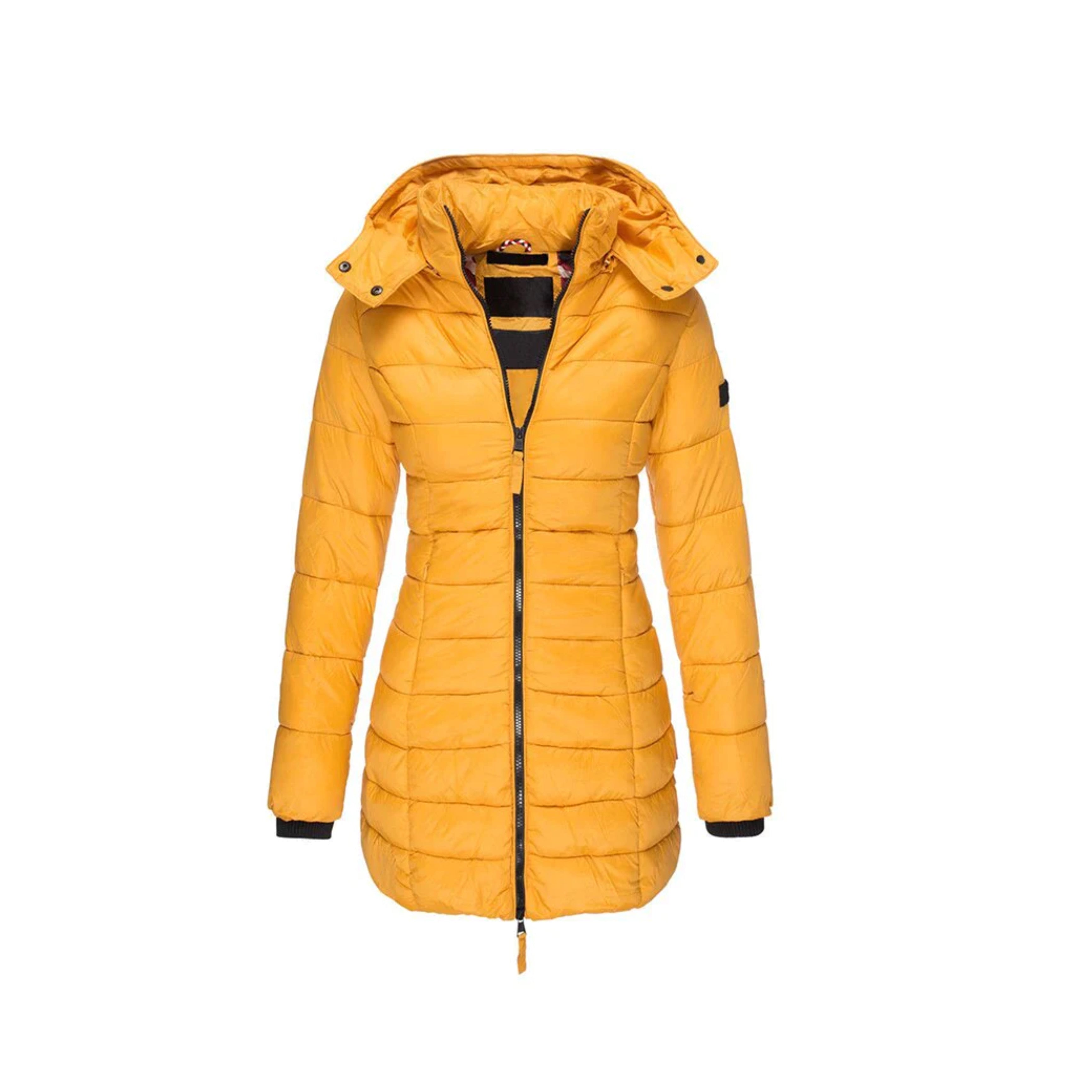 Cali Women's Winter Coat | Elegant Long Design, Faux Fur Collar 7
