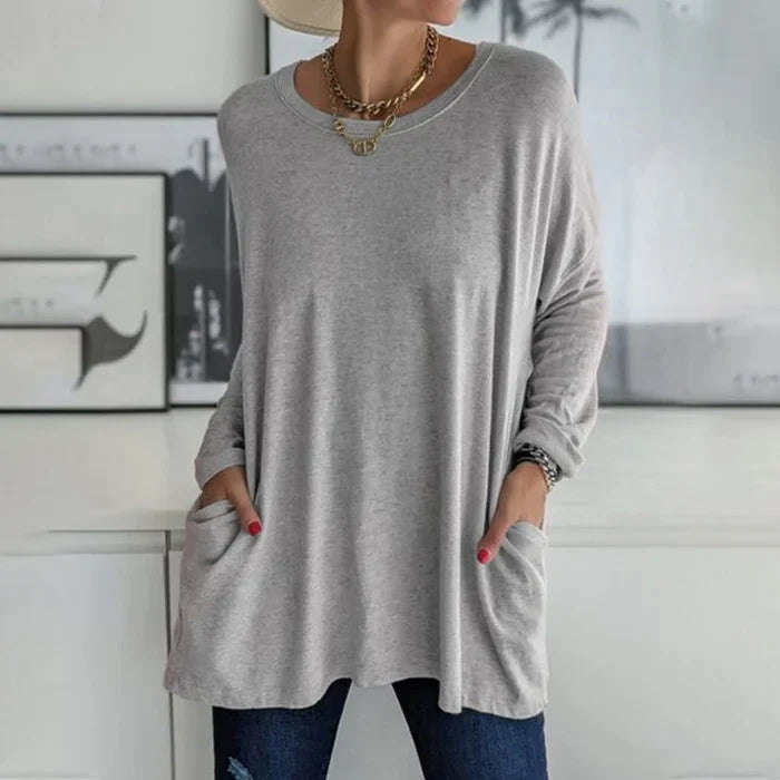 Carly Women's Tunic | Cotton-Polyester Blend, Long Sleeve Casual Top 10