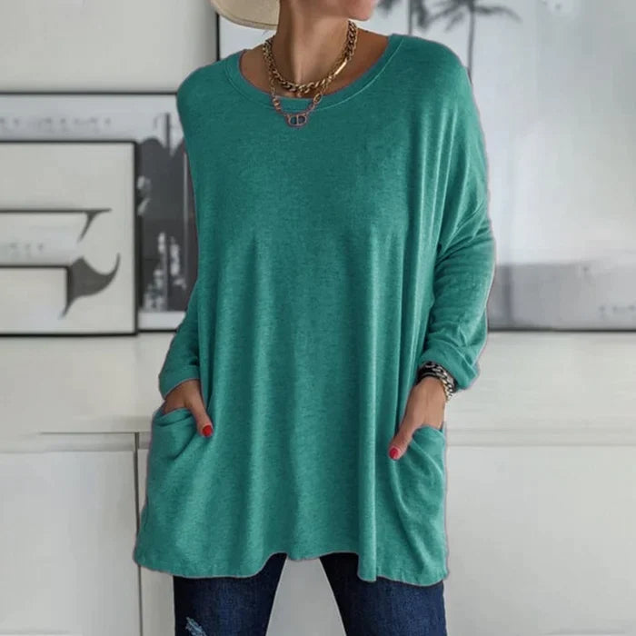 Carly Women's Tunic | Cotton-Polyester Blend, Long Sleeve Casual Top 5