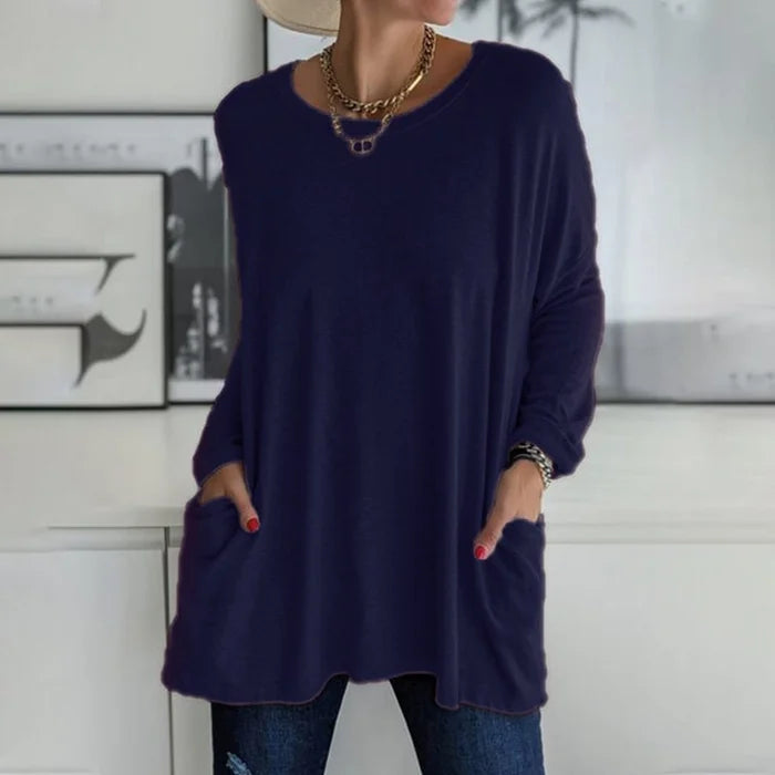 Carly Women's Tunic | Cotton-Polyester Blend, Long Sleeve Casual Top 6