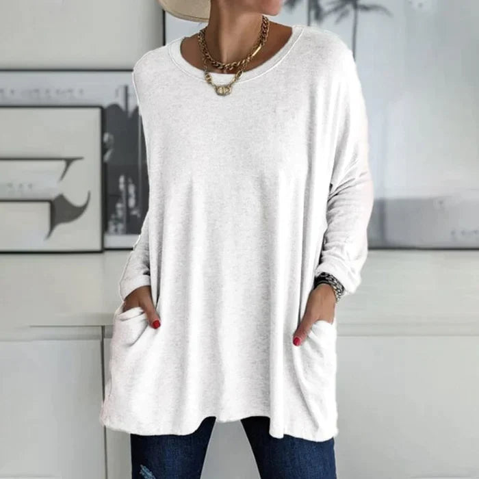 Carly Women's Tunic | Cotton-Polyester Blend, Long Sleeve Casual Top 7