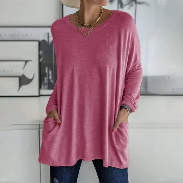 Carly Women's Tunic | Cotton-Polyester Blend, Long Sleeve Casual Top 9
