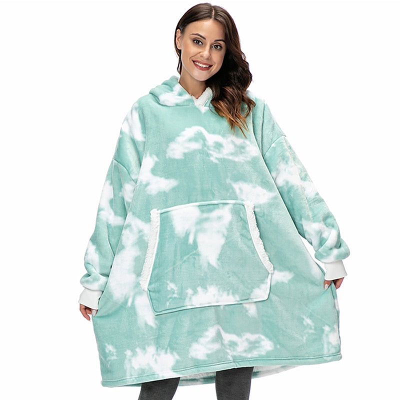 Caryn Women's Hoodie Blanket | Soft Fleece & Wool Blend 11