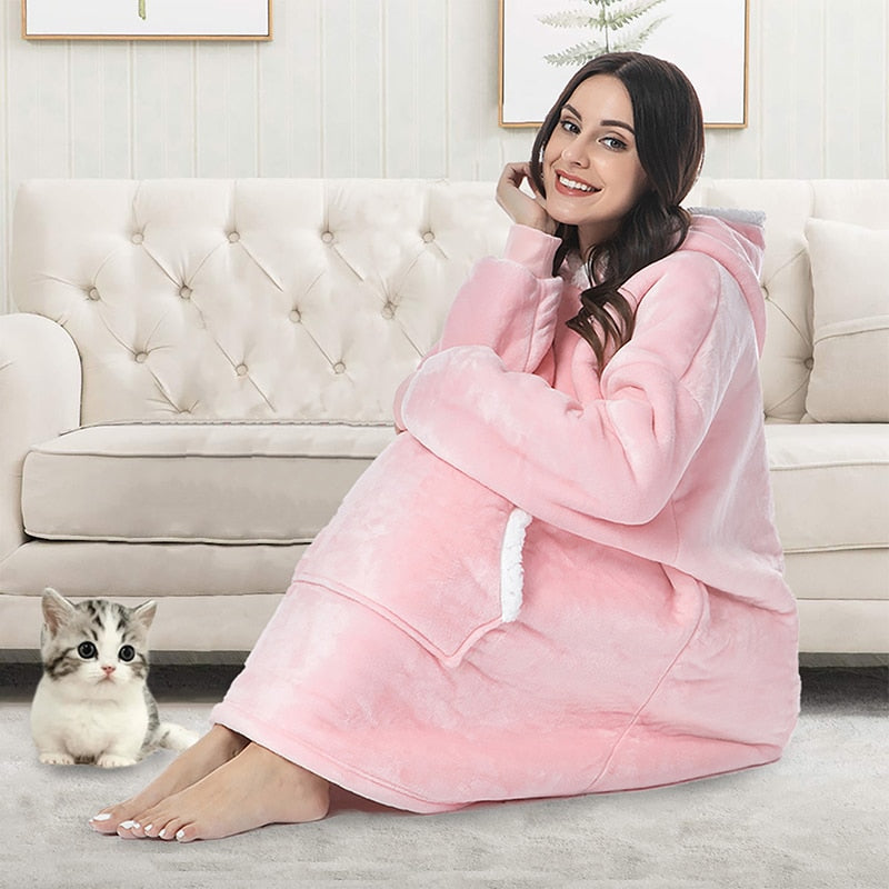 Caryn Women's Hoodie Blanket | Soft Fleece & Wool Blend 14