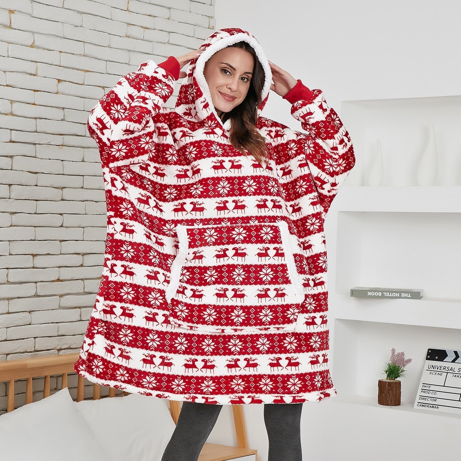 Caryn Women's Hoodie Blanket | Soft Fleece & Wool Blend 16