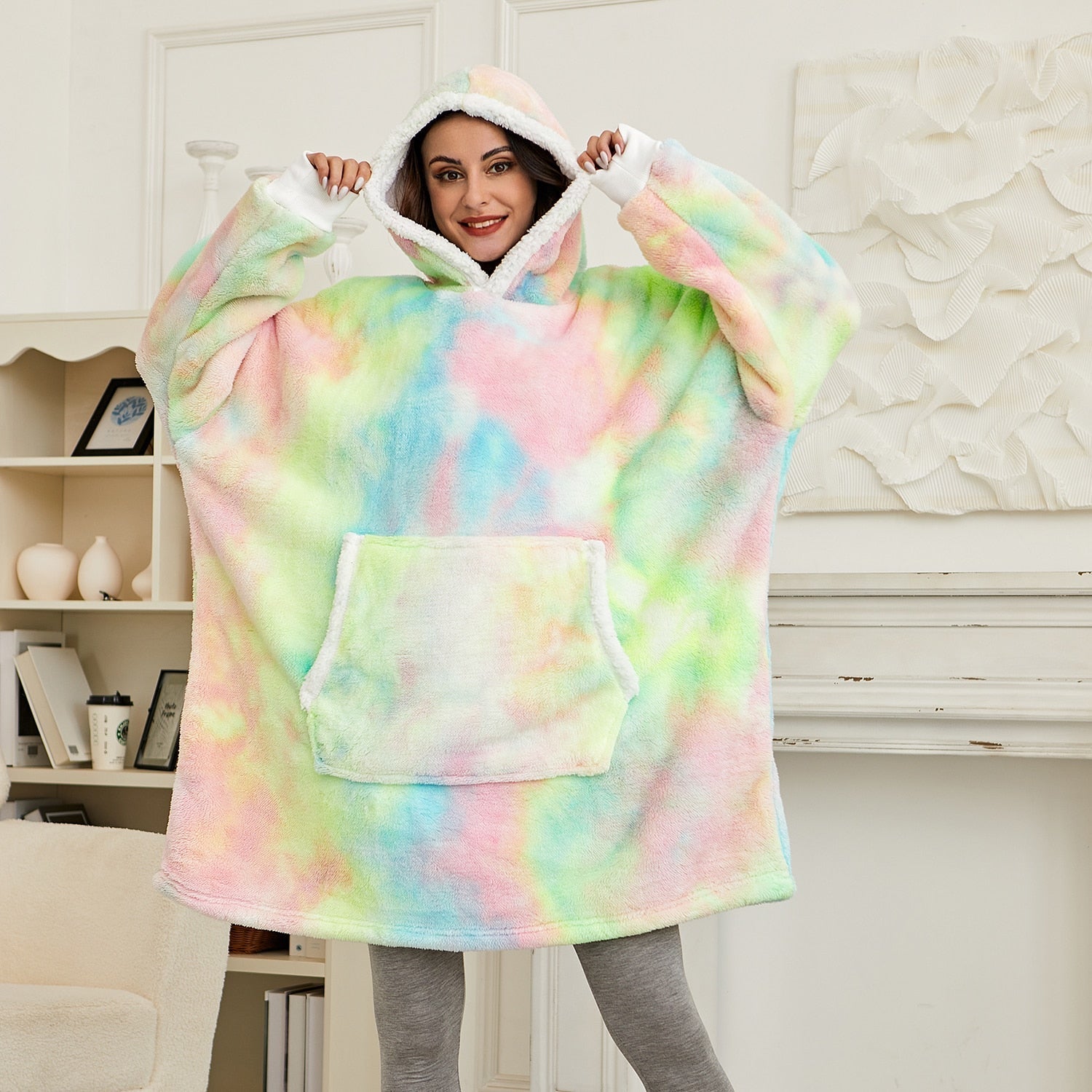 Caryn Women's Hoodie Blanket | Soft Fleece & Wool Blend 19